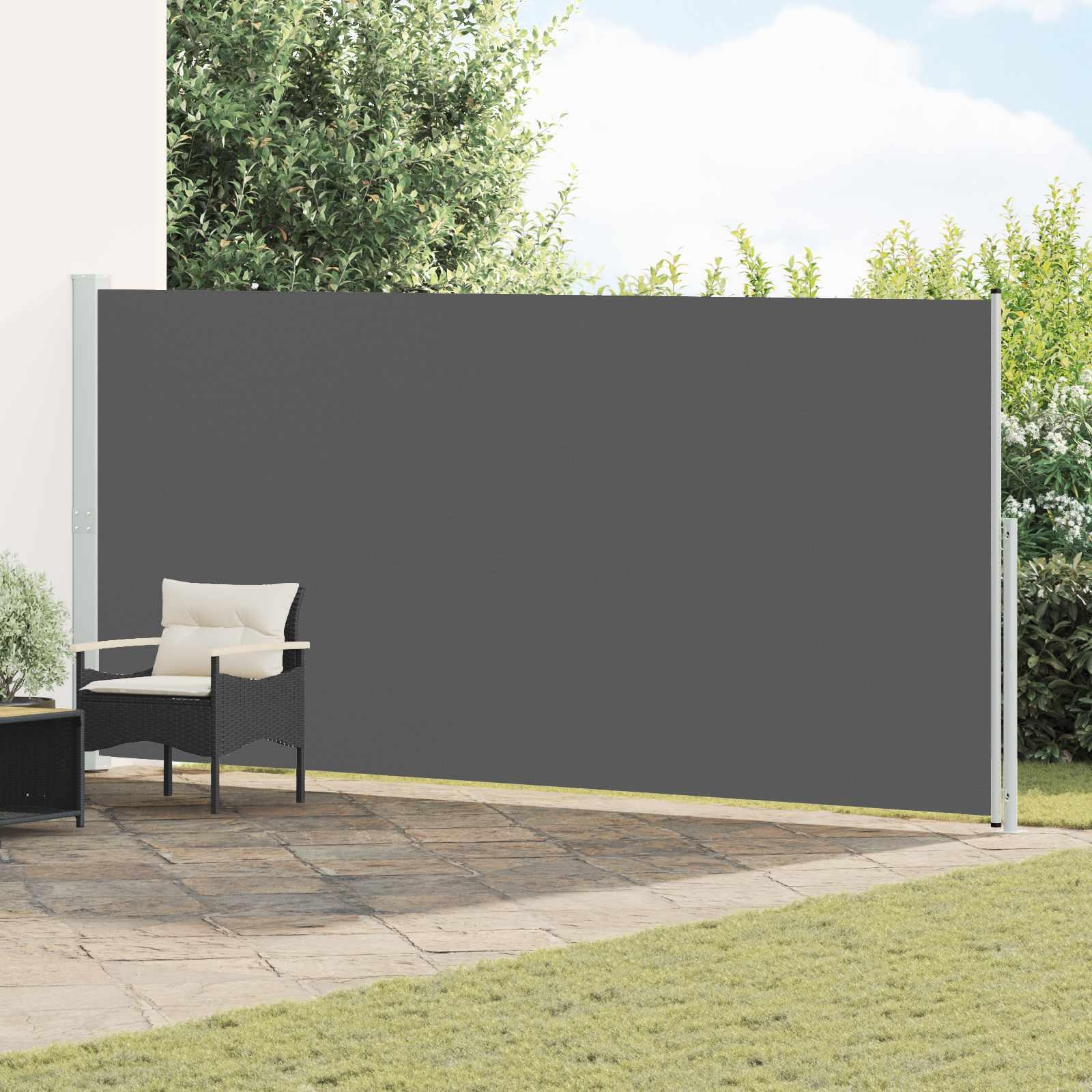 Udtrækkelig sidemarkise i antracit 300 × 220 cm - polyester