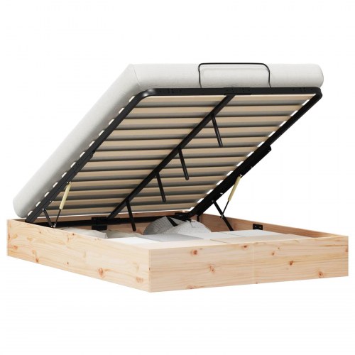 Otmansengestel med opbevaring Naturfarvet 120 x 190 cm