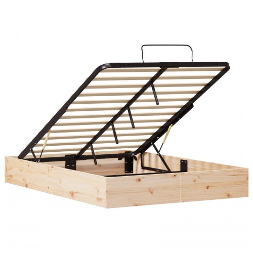 Otmansengestel med opbevaring Naturfarvet 120 x 190 cm