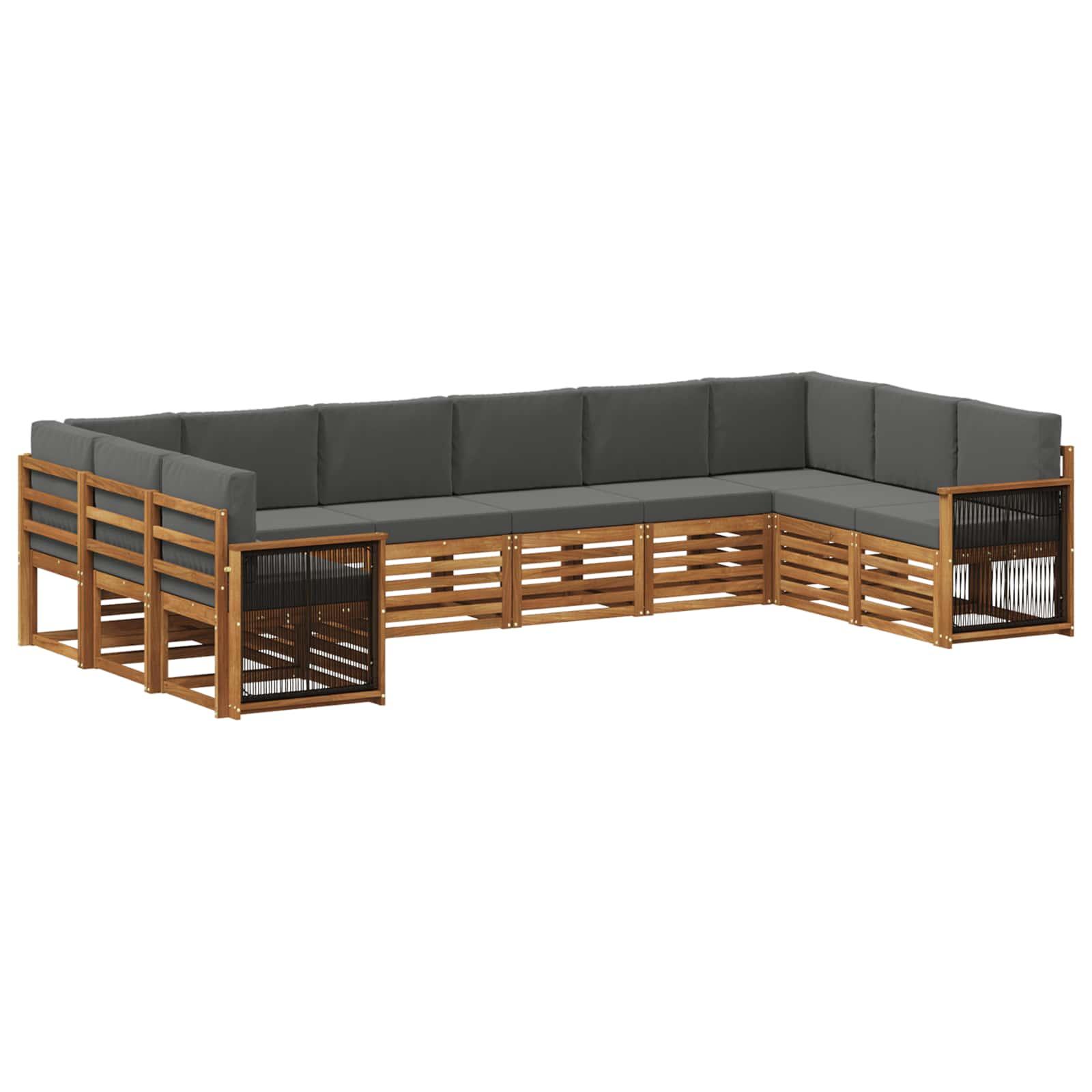 Sektionalsofa sæt med pude 7 stk Naturlig og Antracit