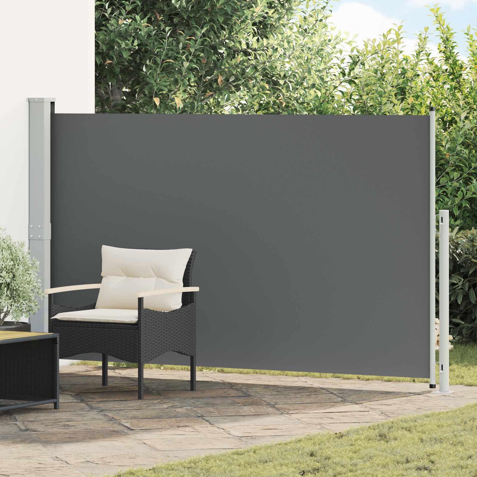 Udtrækkelig sidemarkise 300 × 180 cm - antracit, polyester