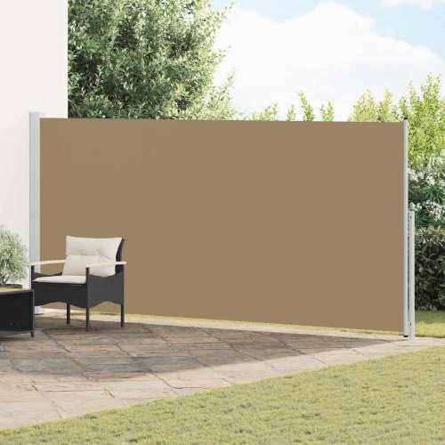 Udtrækkelig sidemarkise - gråbrun 300 × 180 cm i polyester