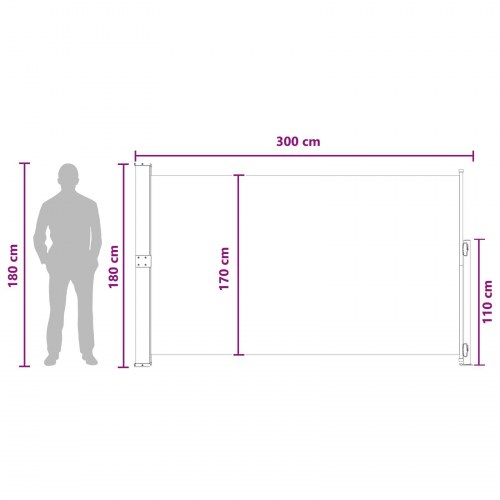 Udtrækkelig sidemarkise - beige 300 × 180 cm i polyester