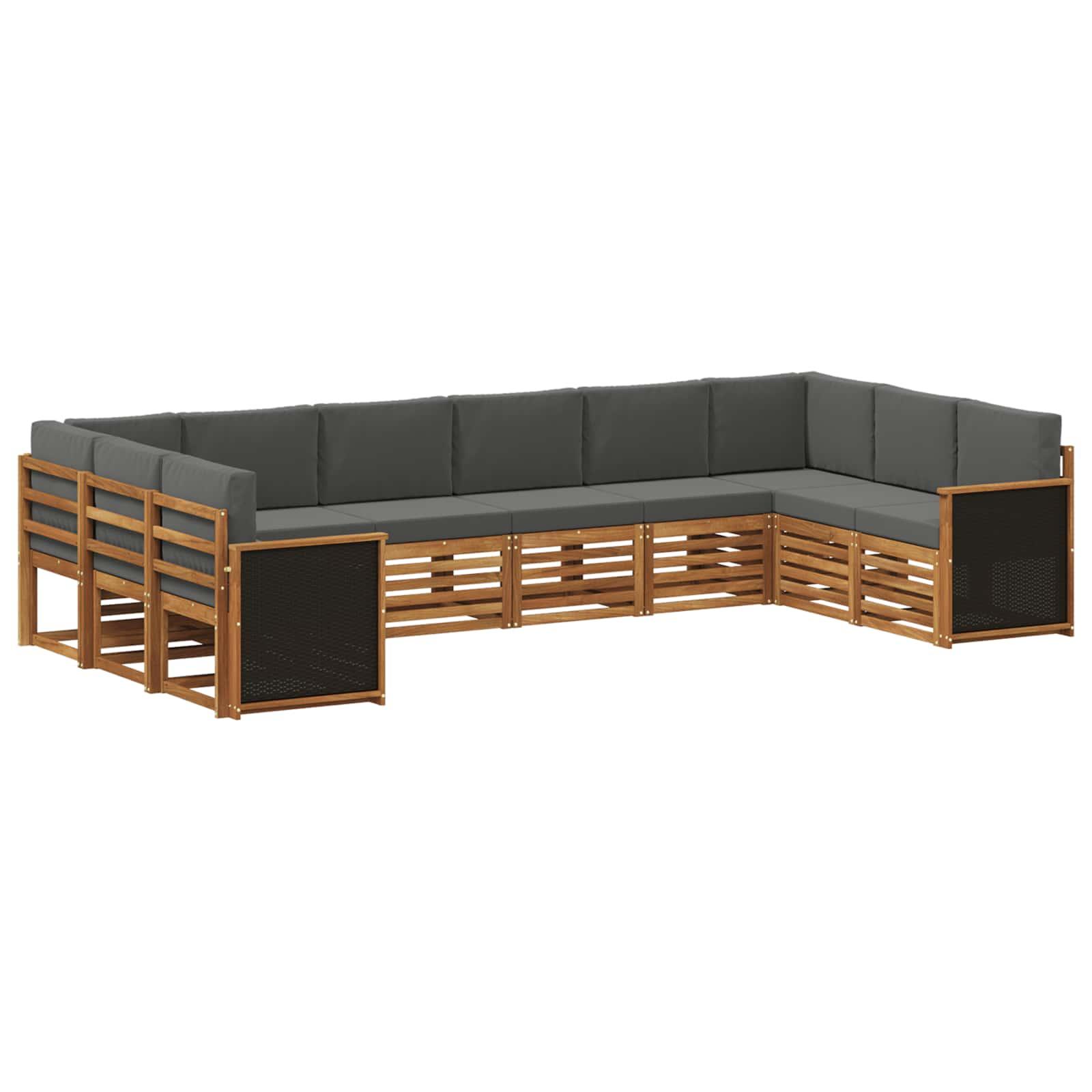 Sektionalsofa sæt med pude 7 stk Naturlig og Antracit