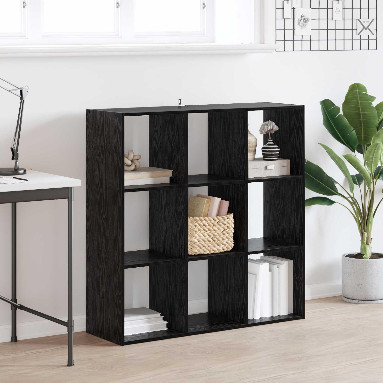 Bogreol 102X32X Konstrueret Træ - Sort eg / 102 x 32 x 102 cm