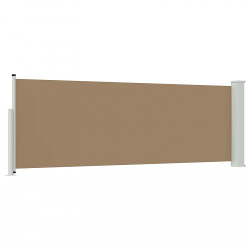 Udtrækkelig sidemarkise - gråbrun 300 × 100 cm i polyester