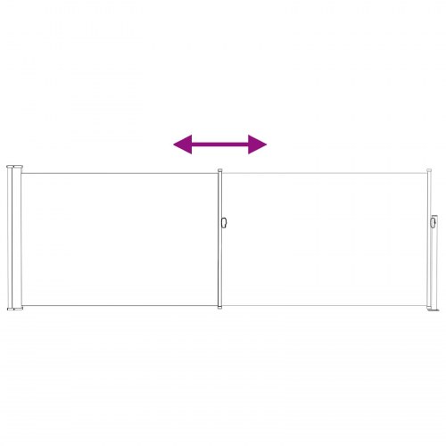 Udtrækkelig sidemarkise - gråbrun 300 × 100 cm i polyester