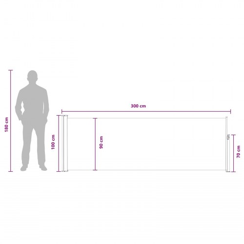 Udtrækkelig sidemarkise i polyester - beige 300 × 100 cm