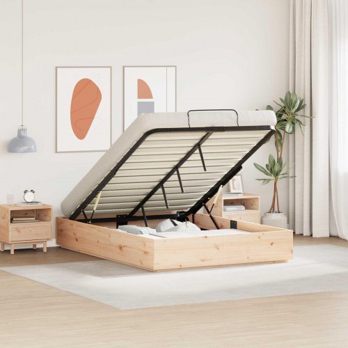 Ottoman Sengestel Naturfarvet 120 x 190 cm Massivt fyrretræ