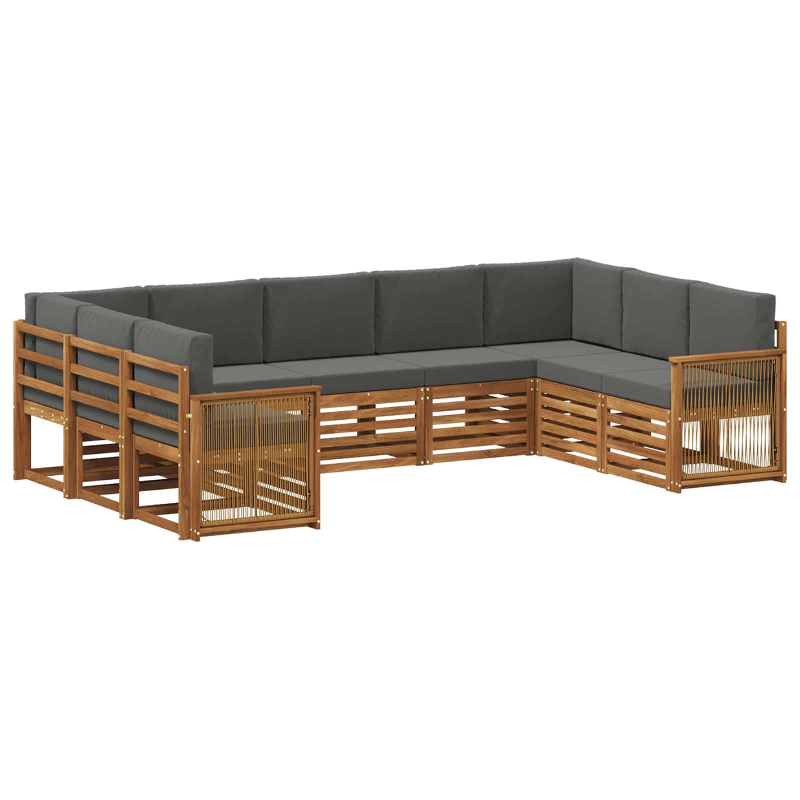 Sektionalsofa sæt med pude 7 stk Naturlig og Antracit