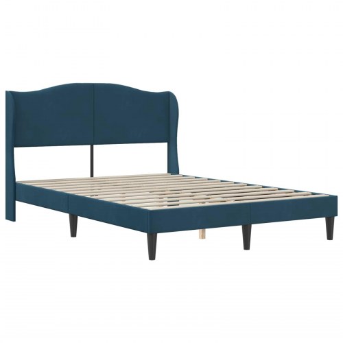 Sengestel med hovedgærde 2 stk Blå 120 x 190 cm Fløjl