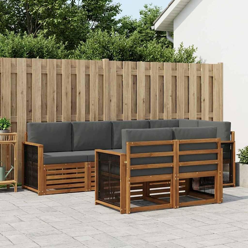 Sektionalsofa sæt med pude 6 stk Naturlig og Antracit