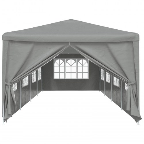 Partytelt 1200 × 300 × 255 cm - lysegrå PE og stål, med sidevægge