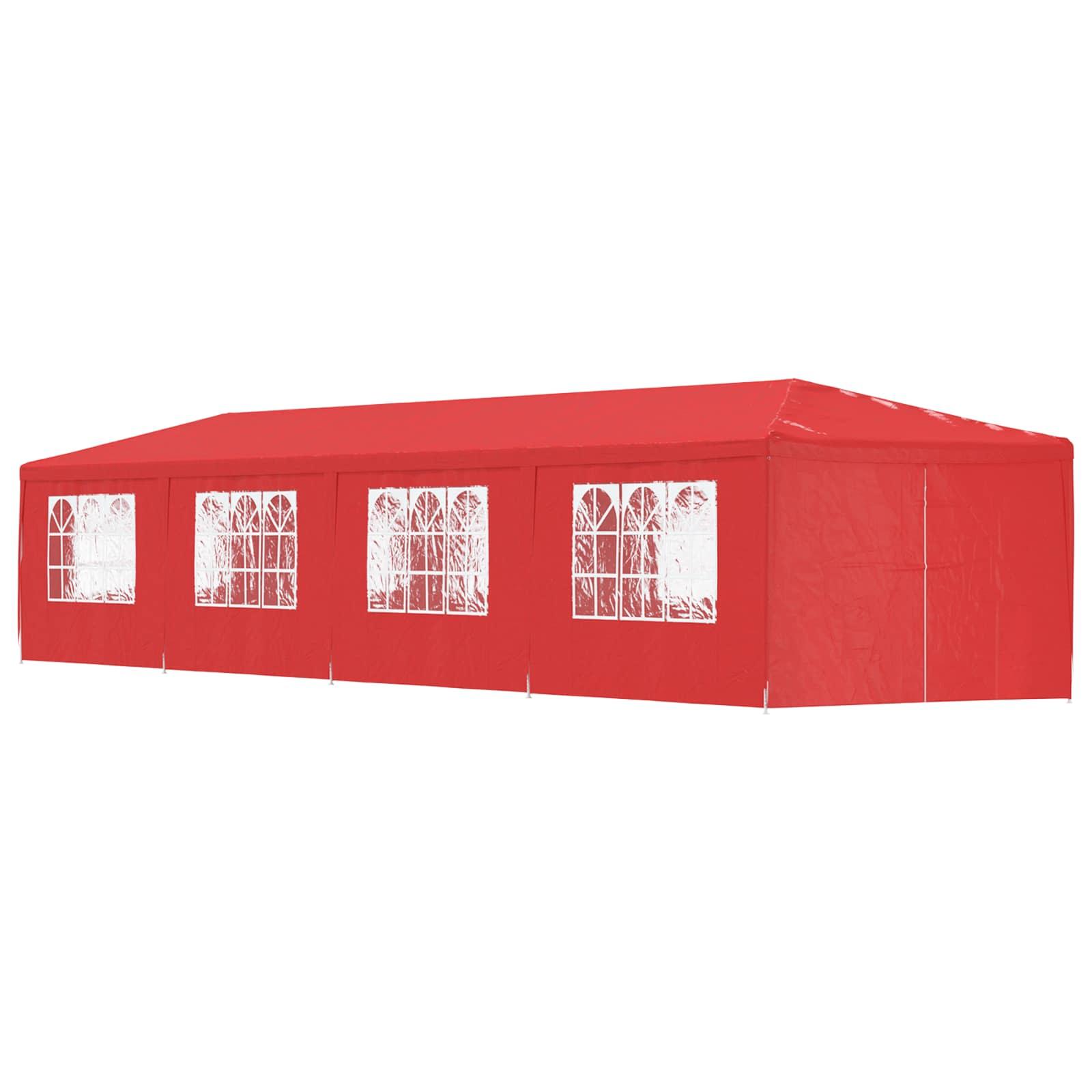 Festtelt 1200 × 300 × 255 cm - rød PE med stålramme, foldbart