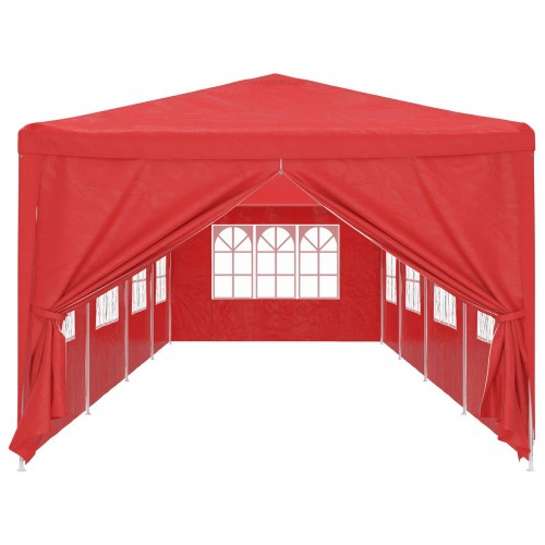 Festtelt 1200 × 300 × 255 cm - rød PE med stålramme, foldbart