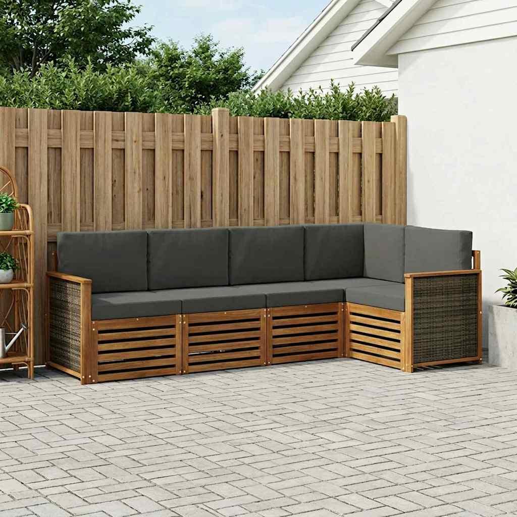 Sektionalsofa sæt med pude 6 stk Naturlig og Antracit