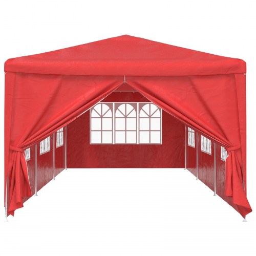 Festtelt 900 × 300 × 255 cm - rød PE med stålramme, foldbart