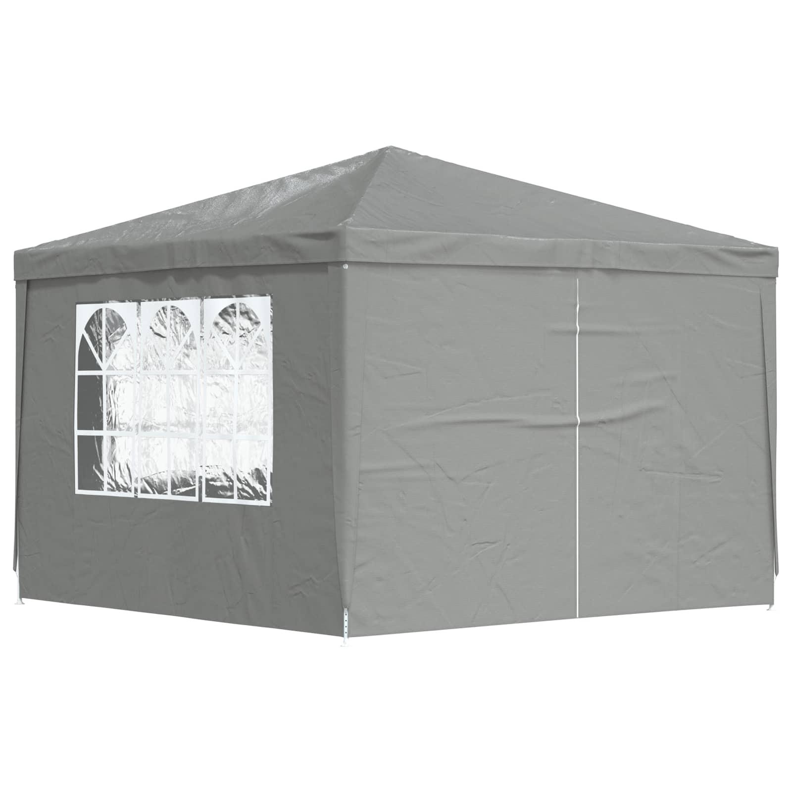 Party telt 300 × 300 × 255 cm - lysegrå PE med stålramme