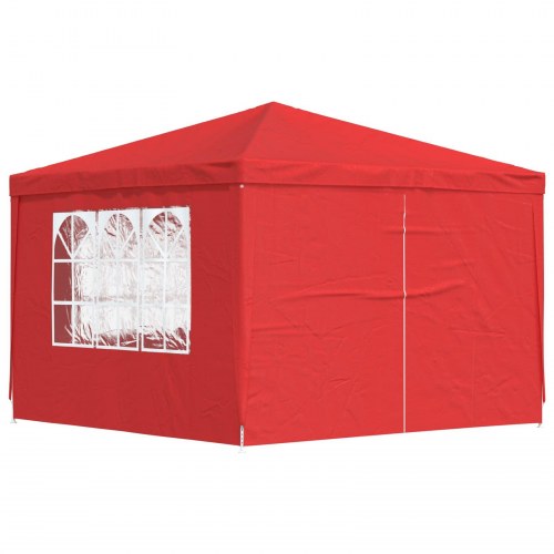 Party telt 300 × 300 × 255 cm - rød PE med stålramme