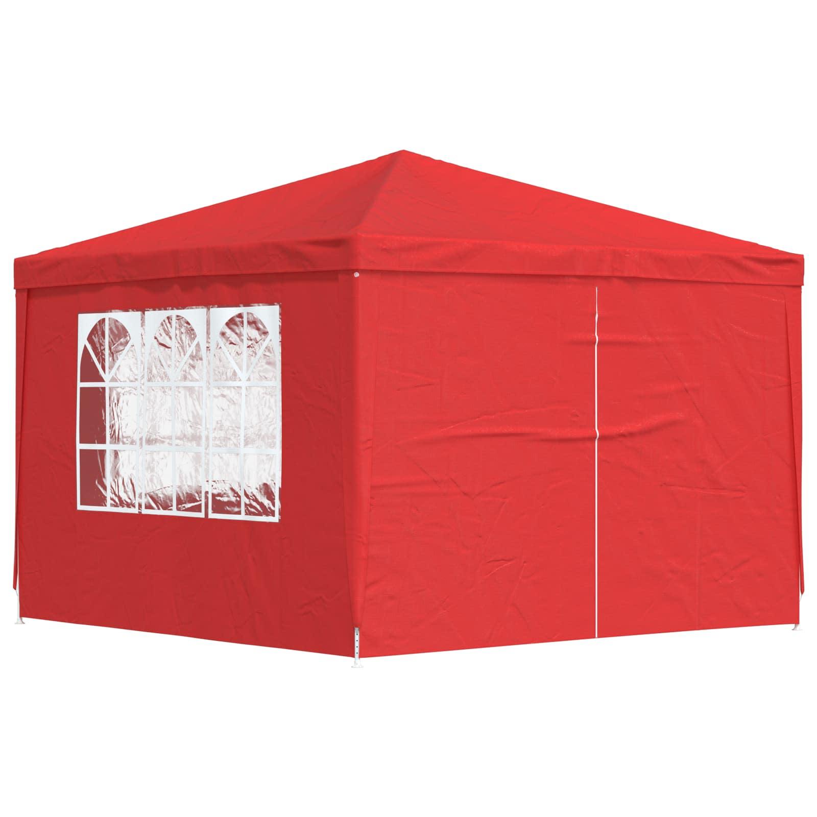 Party telt 300 × 300 × 255 cm - rød PE med stålramme