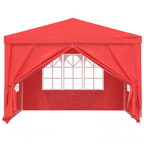 Party telt 300 × 300 × 255 cm - rød PE med stålramme