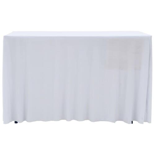 Strækbare bordduge med skørt 2 stk. 120 x 60,5 x 74 cm hvid