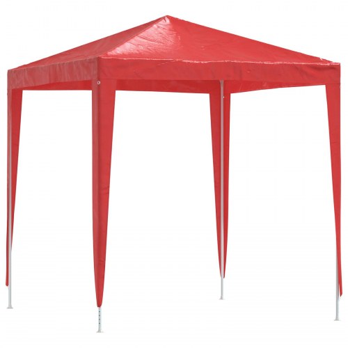 Festtelt 200 × 200 × 240 cm - rød PE og stål, sammenklappeligt