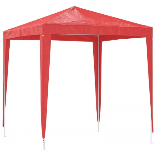 Festtelt 200 × 200 × 240 cm - rød PE og stål, sammenklappeligt