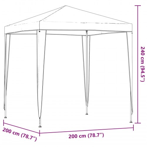 Festtelt 200 × 200 × 240 cm - rød PE og stål, sammenklappeligt