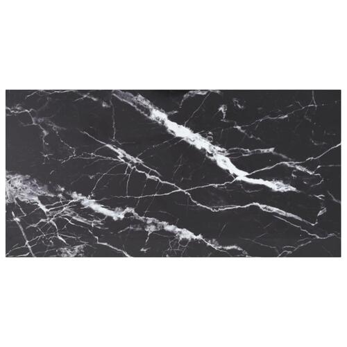 Bordplade 100x50 cm 6 mm hærdet glas med marmordesign sort