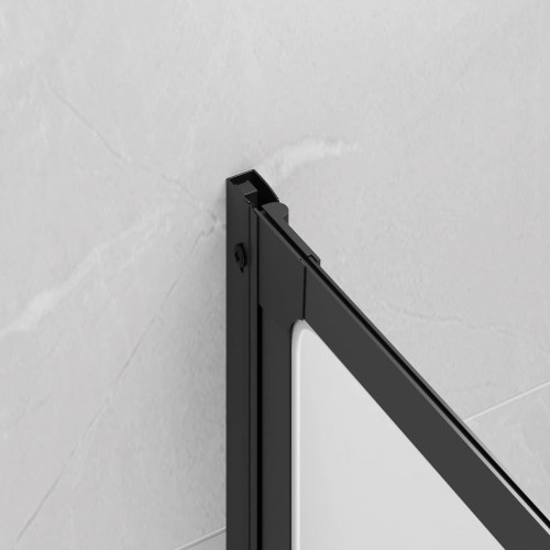 Foldbart bruseforhæng Sort og Fuldfroste 132 x 2 x 140 cm