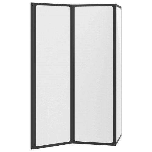Foldbart bruseforhæng Sort og Fuldfroste 132 x 2 x 140 cm