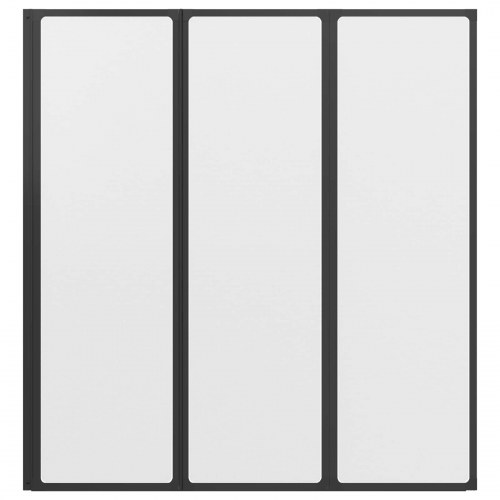 Foldbart bruseforhæng Sort og Fuldfroste 132 x 2 x 140 cm