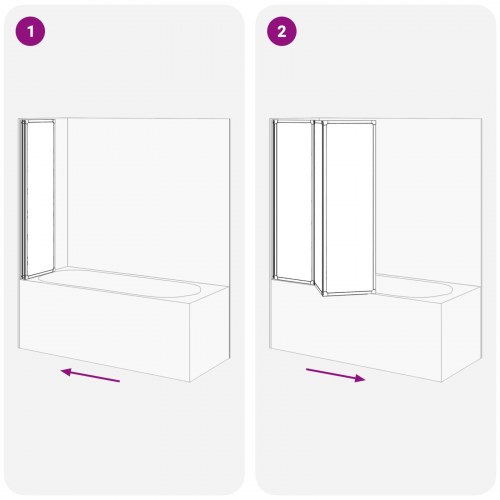 Foldbart bruseforhæng Sort og Fuldfroste 132 x 2 x 140 cm