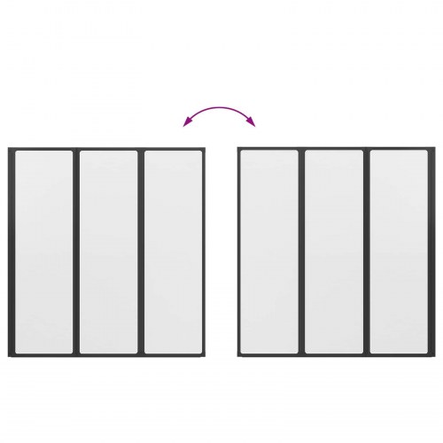 Foldbart bruseforhæng Sort og Fuldfroste 132 x 2 x 140 cm