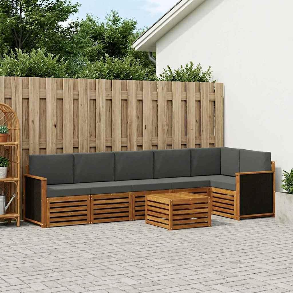 Sektionalsofa sæt med pude 6 stk Naturlig og Antracit