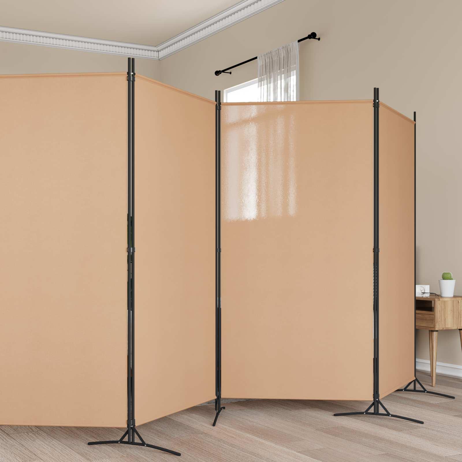 5-panel rumdeler Beige 433 x 180 cm Stof