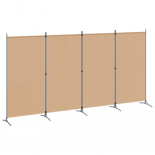 4-panel rumdeler i stof - beige, 346 × 180 cm