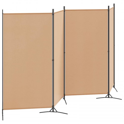 4-panel rumdeler i stof - beige, 346 × 180 cm