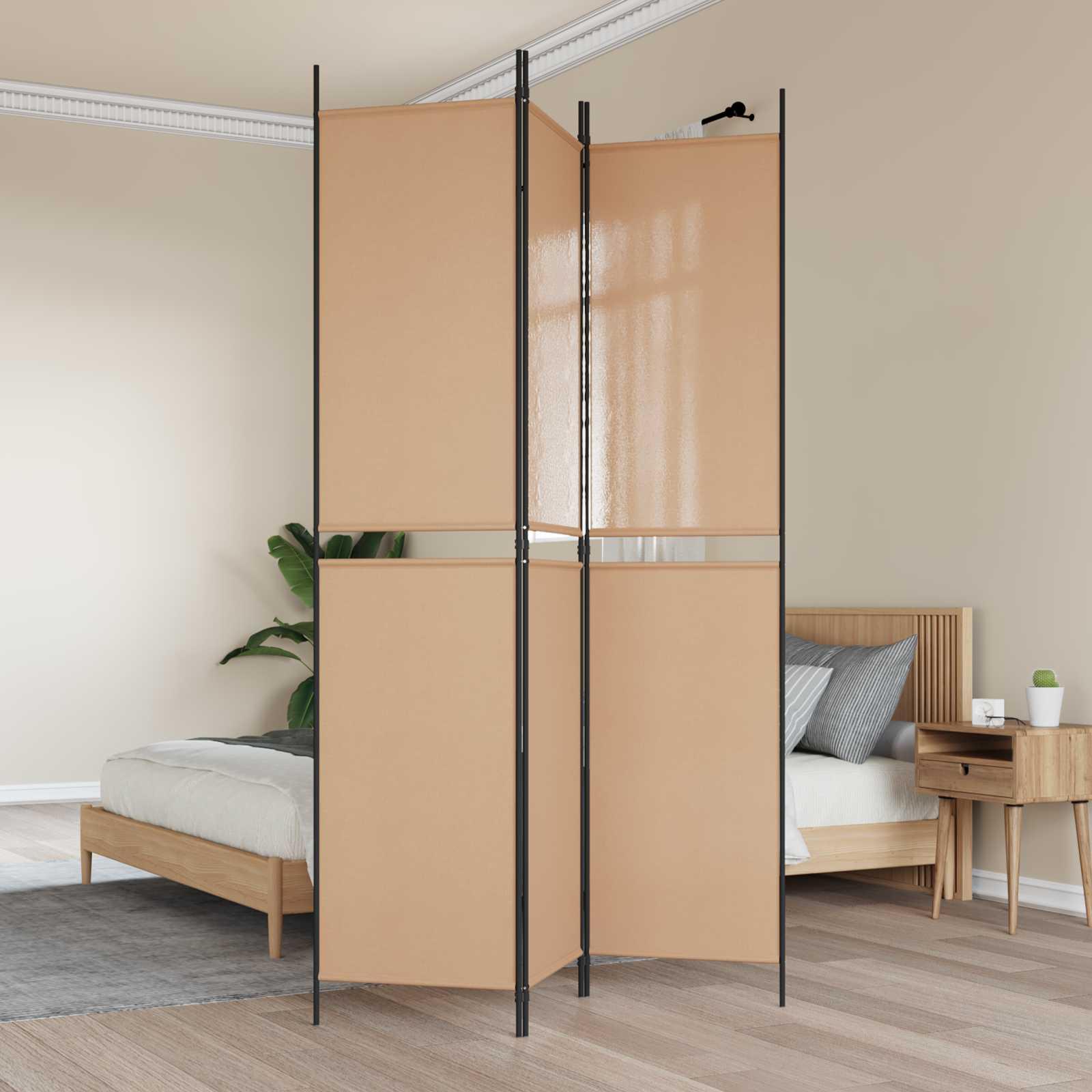 3-panel rumdeler Beige 150 x 220 cm Stof
