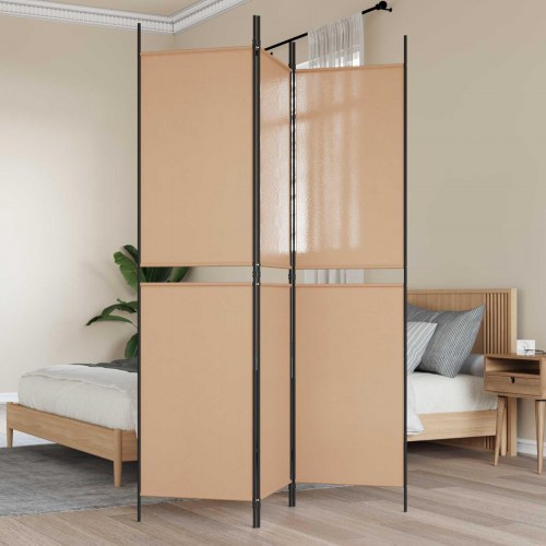 3-panel rumdeler i stof - beige, 150 × 200 cm, foldbar