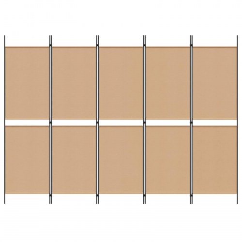 5-panel rumdeler i stof - beige, 250 × 180 cm