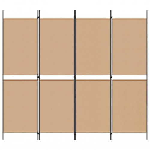 4-panelet rumdeler i stof - beige, 200 × 180 cm, foldbar skillevæg