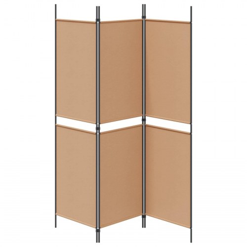 3-panel rumdeler i beige stof - 150 × 180 cm, foldbar skærmvæg