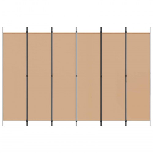 6-panel rumdeler i stof - beige, 300 × 200 cm, sammenklappelig