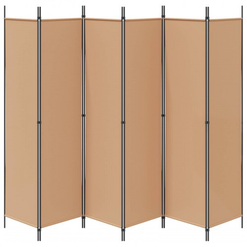 6-panel rumdeler i stof - beige, 300 × 200 cm, sammenklappelig