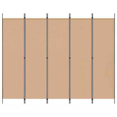 5-panel rumdeler i stof - beige, 250 × 200 cm