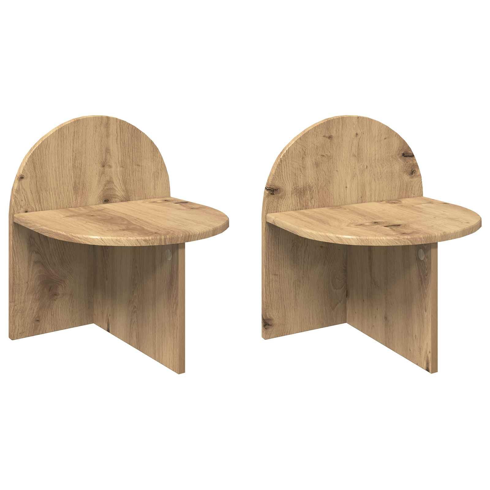 Sengeborde 2 stk - artisan-eg, 40 × 35,5 × 45,5 cm, konstrueret træ
