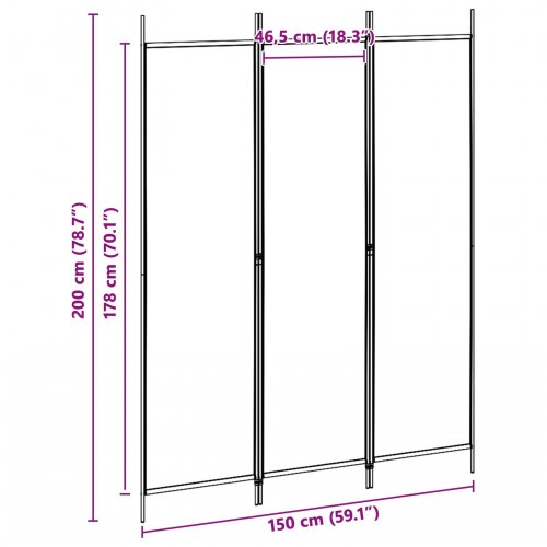 3-panel rumdeler i stof - beige, 150 × 200 cm, sammenklappelig