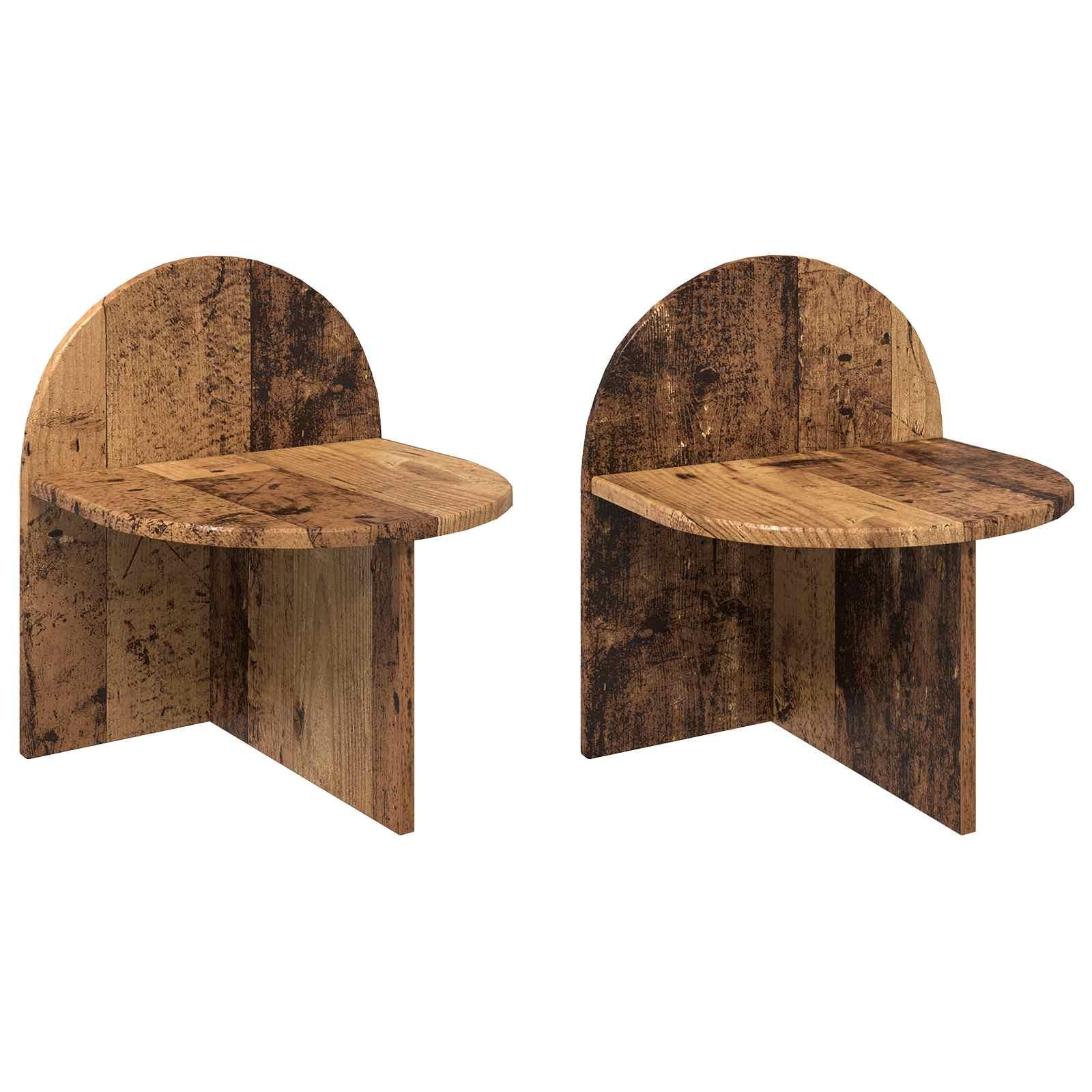 Sengebord 2 stk Gammelt træ 40 x 35,5 x 45,5 cm Konstrueret træ